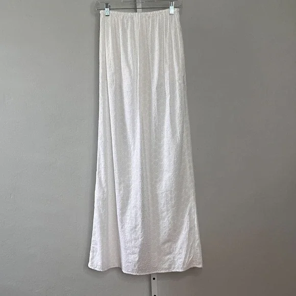 Lovers + Friends Fiona Cottagecore Romantic Maxi Skirt White Eyelet Lace XS - Picture 8 of 12